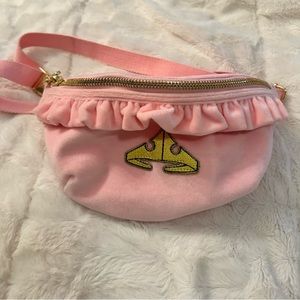 pink ruffle velvet stoney clover fanny pack